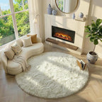 Amdrebio Ivory White Big Round Rug 7Ft - Image 5