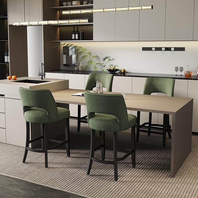 VKNOW Bar Stools Set of 4, Modern Counter Stools - Image 5
