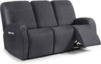 ANARACHON Leather Look Recliner Couch Cover, 8-Pieces Stretch Recliner Sofa by ANARACHON