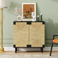 31.5" Black Accent Storage Cabinet, Modern Boho Sideboard by YHFEXYT