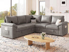 85 Inch Faux Leather Modular Sectional Sofa - Image 2