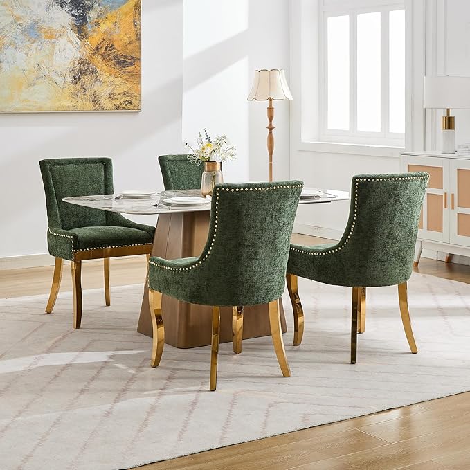 Upholstered Dining Chairs Set of 6, Modern Fabric Side Chairs - Image 2
