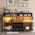 Wine Bar Cabinet, Arched Glass Doors, Wine Rack, Adjustable Shelves, Sideboard - Image 6