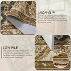 Area Rugs for Living Room, 4x6 Washable Rugs for Bedroom, Non-Slip Retro Floral - Image 3