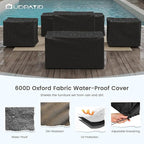UDPATIO Aluminum Patio Furniture Set, Faux Wood Grain Modern Outdoor Furniture - Image 7