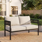 Gand Patio Outdoor Loveseat, Wicker Conversation Set - Image 5