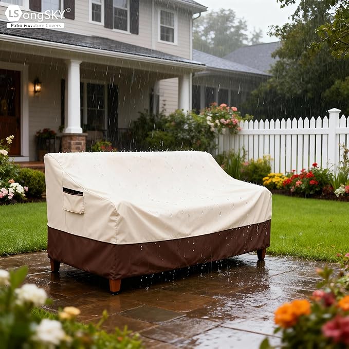 Patio 3-Seater Sofa Cover, Outdoor Couch Cover Fits up to 85W x 38D x 35H Inches - Image 5