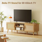 SUPERJARE Boho TV Stand for 65 Inch TV, Entertainment Center - Image 2
