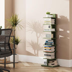 TUTOTAK Bookshelf, 8-Tier Bookcase, Narrow Spine Book Shelf - Image 6