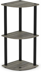 Furinno TURN-N-TUBE Corner Shelf, 3-Tier Corner Bookshelf, Display Storage - Image 4