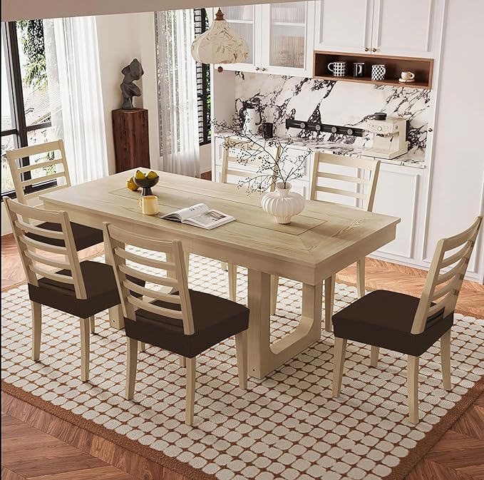Smiry Waterproof Seat Covers for Dining Room Chairs Set of 10, Stretch Jacquard - Image 8