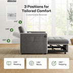 Marsail 3-in-1 Convertible Futon Sleeper Sofa Bed, Pull Out Couch - Image 7