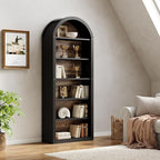 LITTLE TREE 6-Tier Bookcase, Large Freestanding Wooden Open Bookcase Bookshelf - Image 4