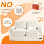 MAXYOYO Extra Wide Kids Bean Bag Chair, Comfy Faux Fur Bean Bag Sofa - Image 5
