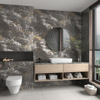BAYYA 48"x80" Extra Wide Marble Contact Paper Grey/Gold Glossy Marble Wallpaper - Image 5