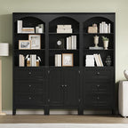 Bookshelf with Doors, Floor Standing Display Storage Cabinet - Image 4