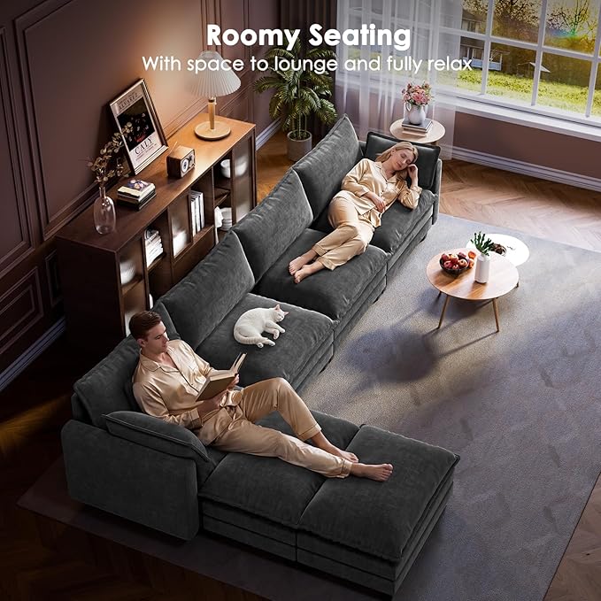 Marsail Modular Sectional Sofa 145.6" U-Shaped Modern Comfy Cloud Couch - Image 4