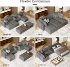 Belffin Fabric Modular Sectional Sofa Armrest Backrest Module Couch Side - Image 6