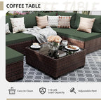 UPHA 7 Pieces Patio Furniture Sets, Wicker Outdoor Sectional Sofa Couch - Image 6