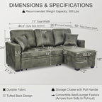 TYBOATLE Convertible Sofa Bed Couch - Image 2