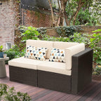 Devoko Patio Furniture Sofa Sets Outdoor All-Weather Sectional Corner Sofa and - Image 8