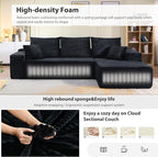 95" Cloud Sectional Couch with L-Shape Chaise, Modern Cloud Couch with Deep Seat - Image 4