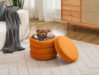 Flouki 19.5" Storage Ottoman Round, Vanity Stools - Image 6