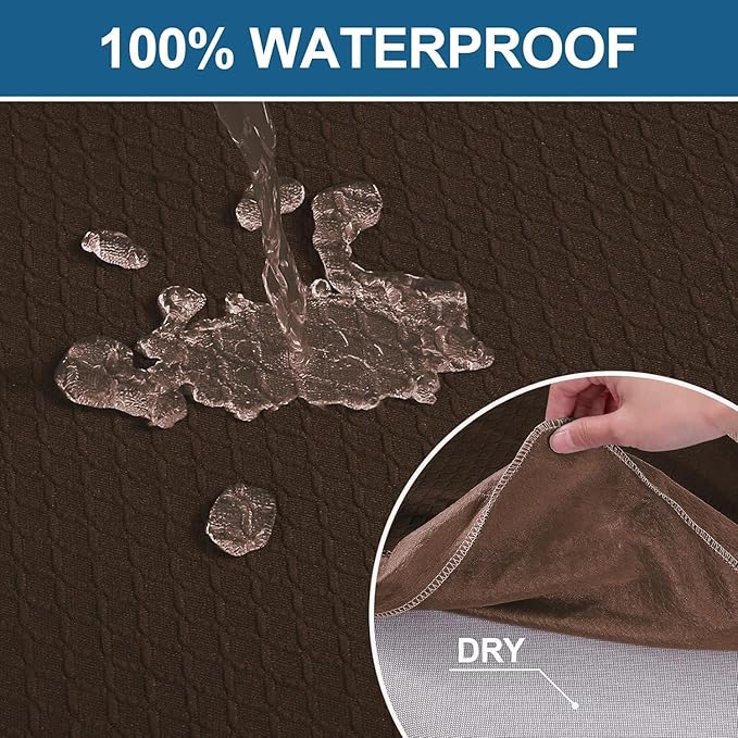 Smiry Waterproof Seat Covers for Dining Room Chairs Set of 2, Stretch Jacquard - Image 3