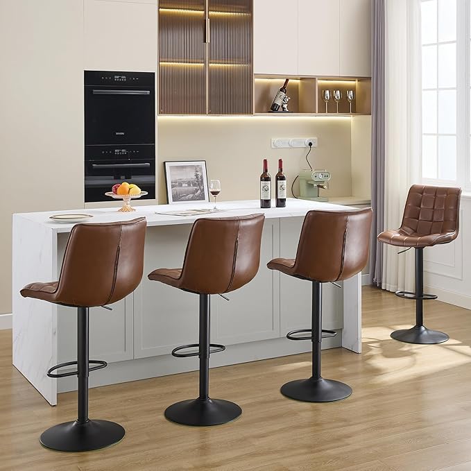 FIRAVOE Counter Height Bar Stools, Swivel Barstools Set of 4 - Image 8