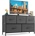 5-Drawer Dresser for Bedroom, Anti-Tip Wide Storage Organizer Fabric Chest of by SageNest
