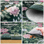 Area Rug Living Room Rugs: Floral 5x7 Washable Rug Vintage Soft Boho Non-Slip - Image 7