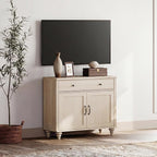WAMPAT Farmhouse TV Stand for TVs Up to 43 inch, Wood Universal TV Stand - Image 6