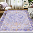 RELEANY Area Rugs 5'x7' Washable Non-Slip, Floral Vintage Distress Print - Image 2