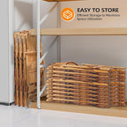 VINGLI Bamboo Folding Chair, Foldable Dining Wood Chairs Comfortable Seat - Image 8