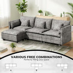 LEVELEVE 112.5" L-Shape Modular Sofa - Image 3