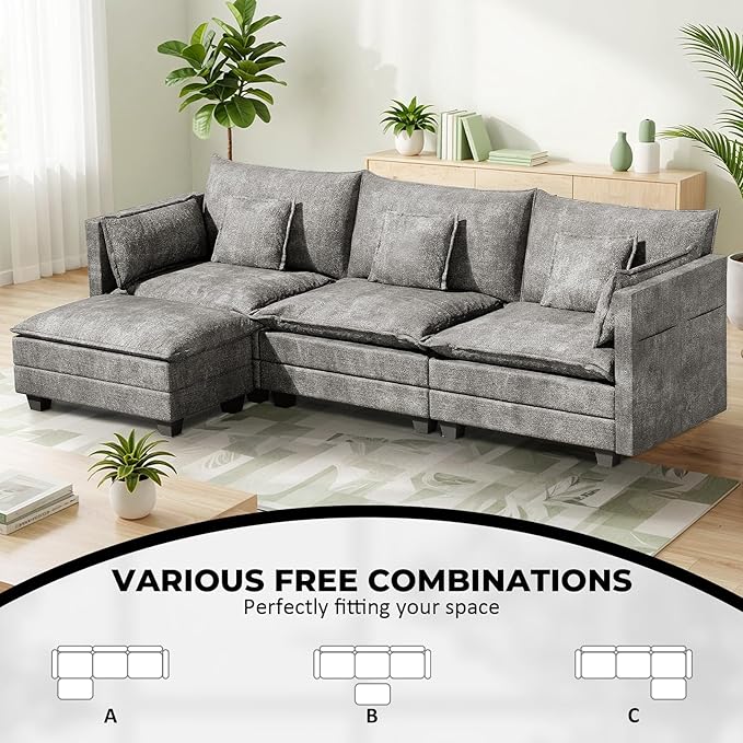 LEVELEVE 112.5" L-Shape Modular Sofa - Image 3