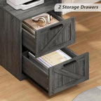 YOMILUVE 63" Farmhouse L Shaped Executive Desk - Image 5