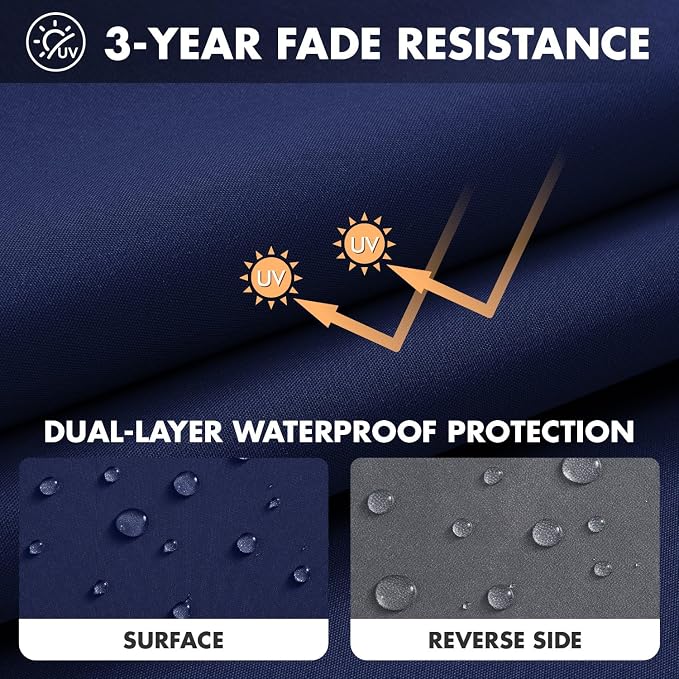 MIULEE Navy Outdoor Seat Cushion 24x24 Inch Waterproof & 3 Year Fade Resistant - Image 3