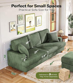 87in Corduroy Couch, Kidirect Sofa No Tool Assembly, Comfy Couches - Image 2