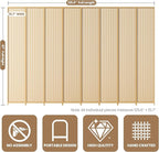 8 Panel Room Divider and Extra Wide Folding Privacy Screen, Bamboo Room Divider - Image 2
