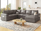 108 Inch Faux Leather Modular Sectional Sofa - Image 2