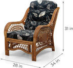 Malibu Lounge Living Accent Armchair Natural Rattan Wicker Handmade Design - Image 2