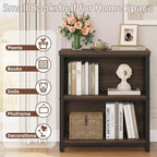 FATORRI Small Bookshelf, Rustic Book Shelf - Image 4