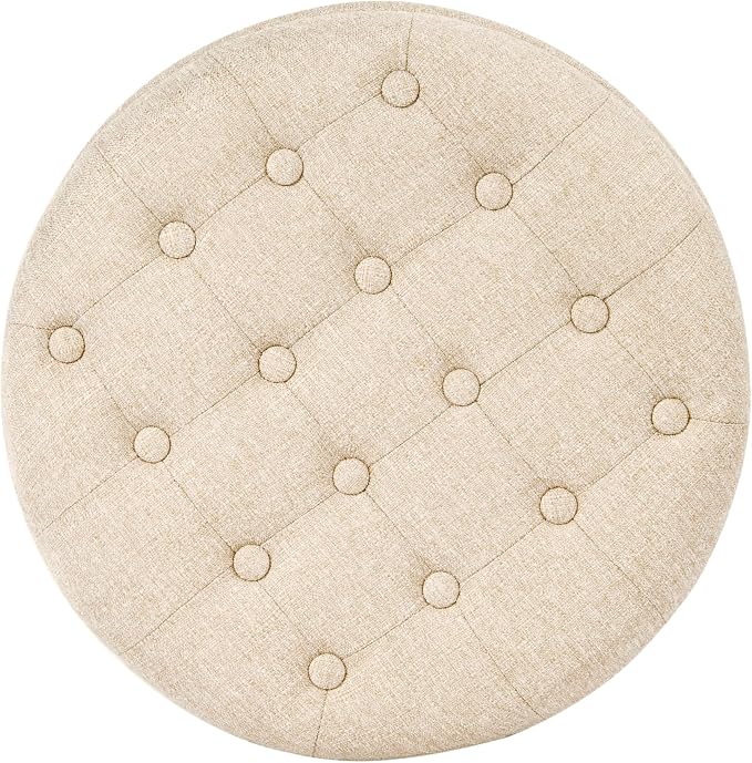 HomePop by Kinfine Fabric Upholstered Round Storage Ottoman - Image 10