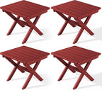 SERWALL Folding Outdoor Side Table Set of 4, Small Adirondack Side Table by SERWALL