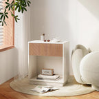 Fluted Nightstands Set of 2, Modern Bedside Table - Image 7