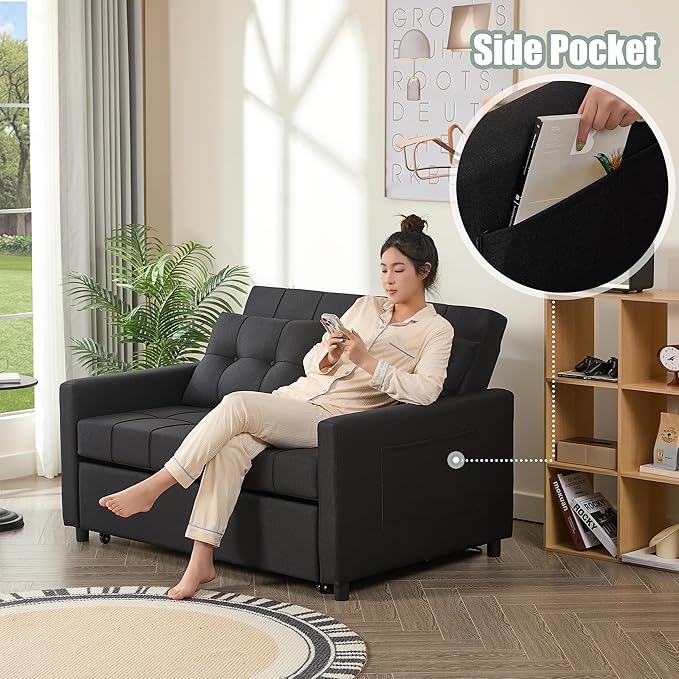 GOSUHI 52" Sleeper Sofa with Pull-Out Bed, 3-in-1 Convertible Sofa Bed - Image 7
