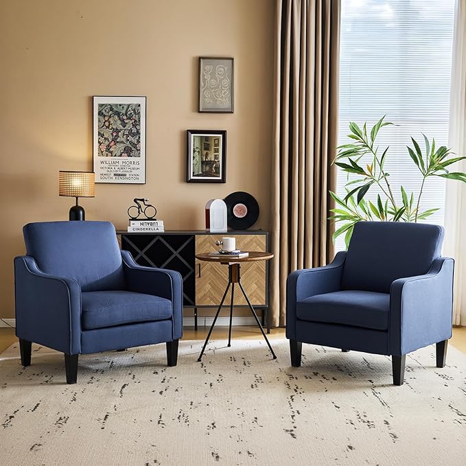 VINGLI Modern Accent Chairs Set of 2, Upholstered Sofa Chair Reading Chair by VINGLI