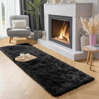 PAGISOFE Black Runner Rugs for Bedroom, Living Room 2x6 Small Plush Fluffy Boys - Image 6