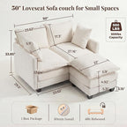 Loveseat Sofa with Ottoman, Cloud 3-Layer Cushion & 27" Deep Seat Modern Small - Image 2